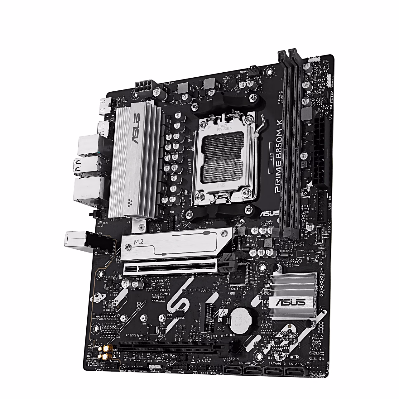 ASUS PRIME B850M-K emaplaat teise nurga alt toiteahela radiaatoriga