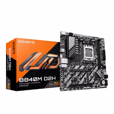Gigabyte B840M D2H emaplaat koos oranži müügikarbiga