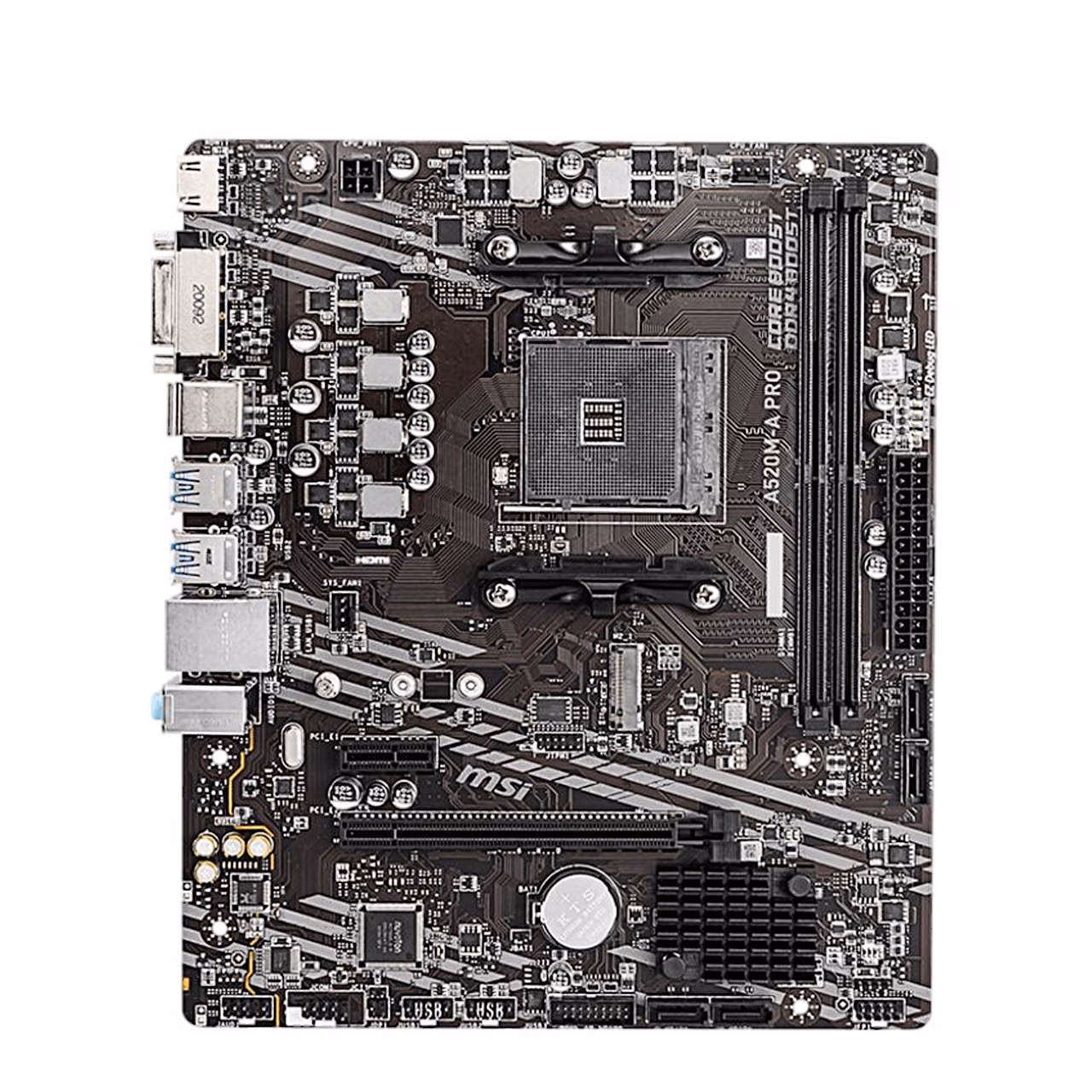 MSI A520M-A PRO emaplaat ülaltvaates