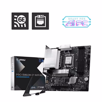 Emaplaat MSI PRO B860M-P WIFI6E koos karbi ja Wi-Fi antenniga
