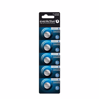 everActive CR16165BL CR1616 3V 50mAh liitiumnööppatarei 16x1,6 mm, 5 tk blisterpakendis