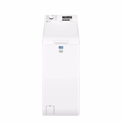 Eraldiseisev pesumasin Electrolux EW6T127E valges korpuses suletud kaanega eestvaates
