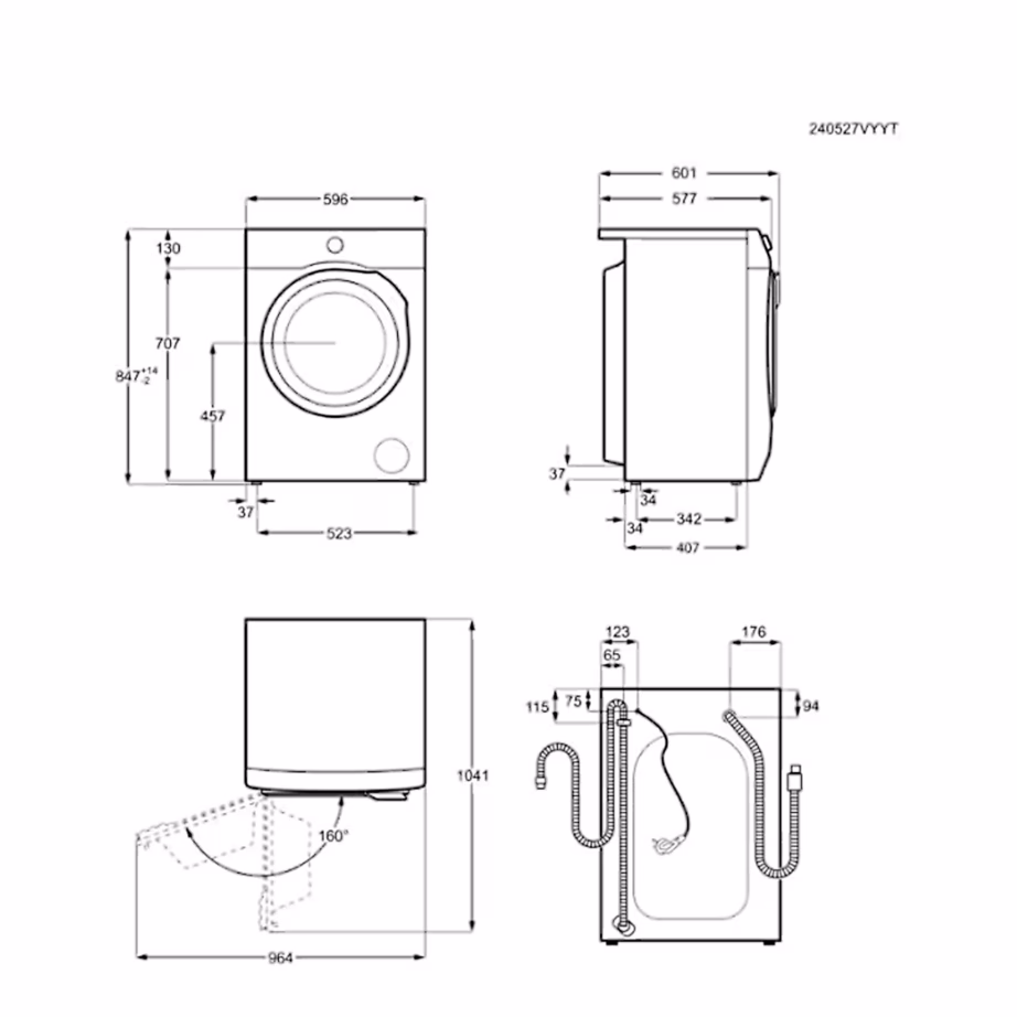 Eraldiseisev eestlaetav pesumasin Electrolux EW7F3494FQE, 9 kg, 1400 p/min, Wi‑Fi - 5
