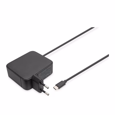 Digitus DA-10072 sülearvuti laadija korpusesse ehitatud pistiku ja USB-C-kaabliga