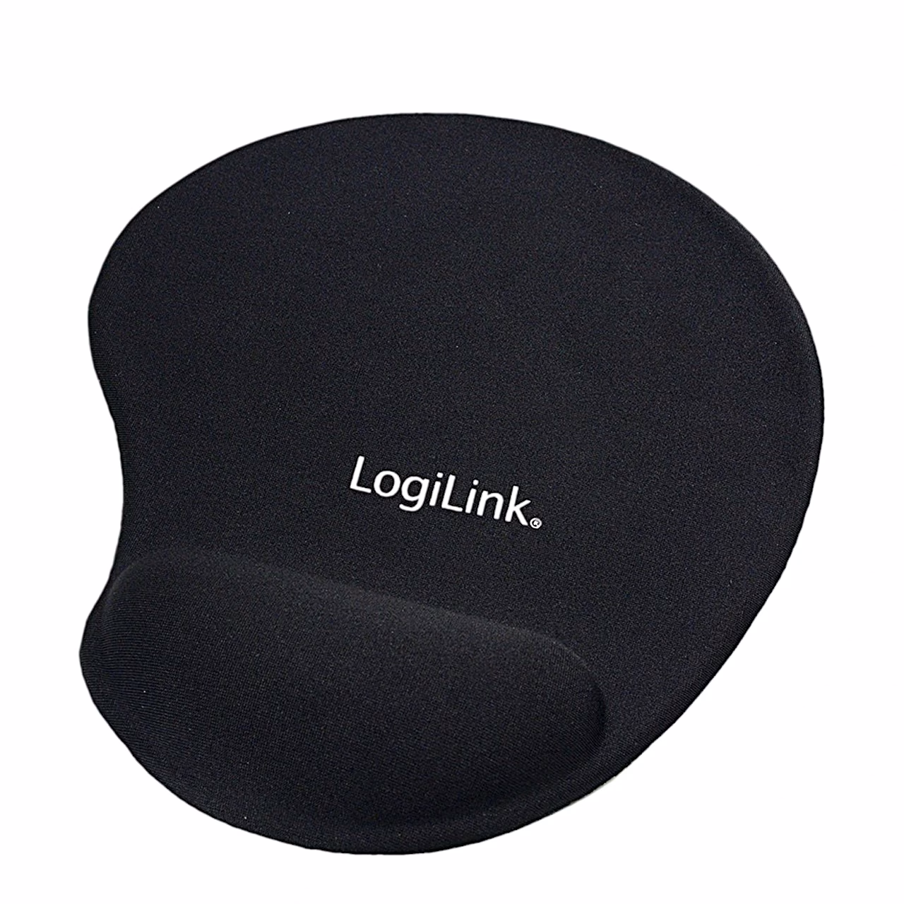 Must hiirematt LogiLink ID0027 geelist randmetoe ja LogiLinki logoga pealtvaates
