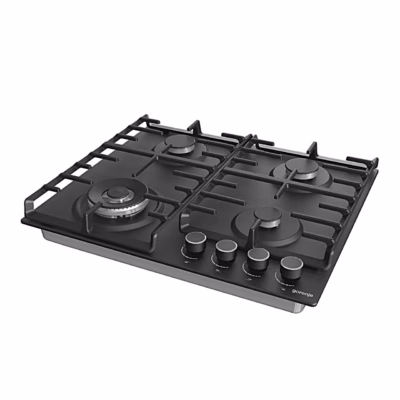 Gorenje GW642AB 60 cm must gaasipliidiplaat 4 põletiga, malmrestide ja wok-põletiga