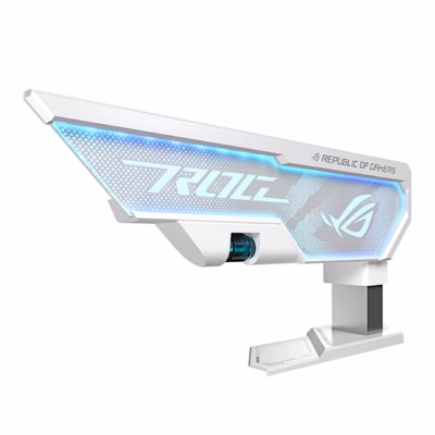 Valge graafikakaardi hoidik ASUS ROG Herculx sinise ARGB-valgustusega