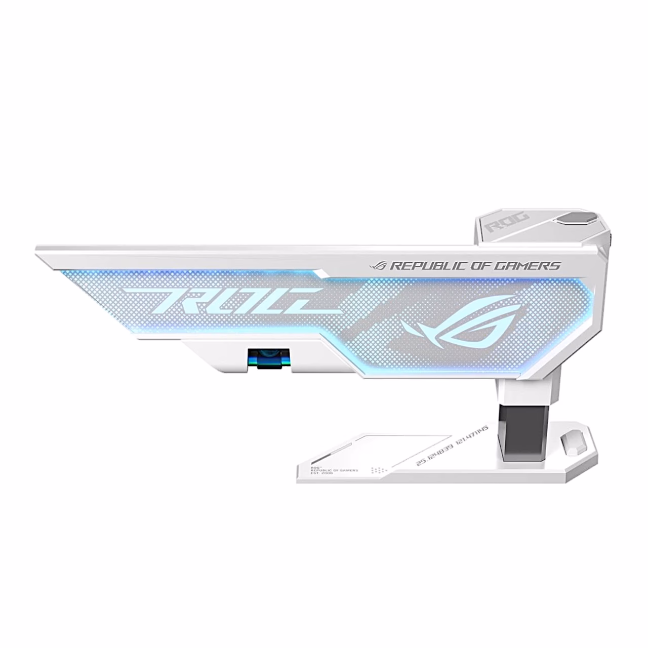 ASUS ROG Herculx hoidik eestvaates ROG-logoga valgustatud paneeliga