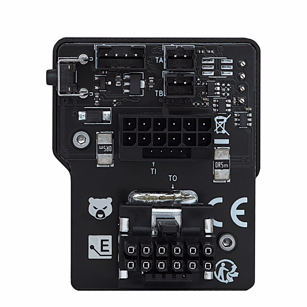 WireView Pro GPU trükkplaat otse tagant, 12VHPWR-pesa ja Reversed-pistik