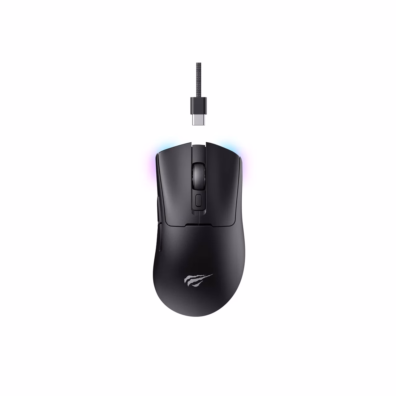 Havit MS966WB must 2.4 GHz ja Bluetooth 123x63x40 mm 500 mAh 68 g 7-nupuline juhtmevaba optiline mängurihiir USB-C laadimisega paremakäelistele