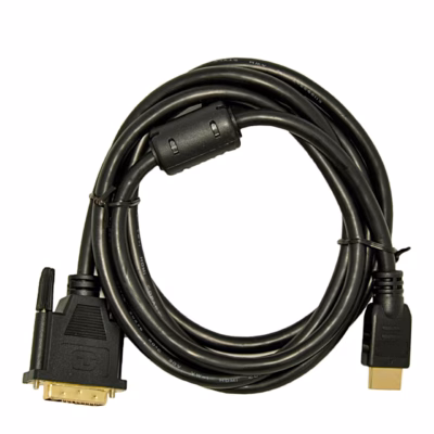 Must Akyga AK-AV-11 HDMI – DVI kaabel rõngas koos ferriitfiltri ja mõlema pistikuga