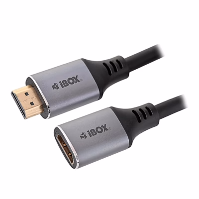 HDMI-pikenduskaabli iBOX ITVFMHD012 isane pistik ja emane pesa kõrvuti