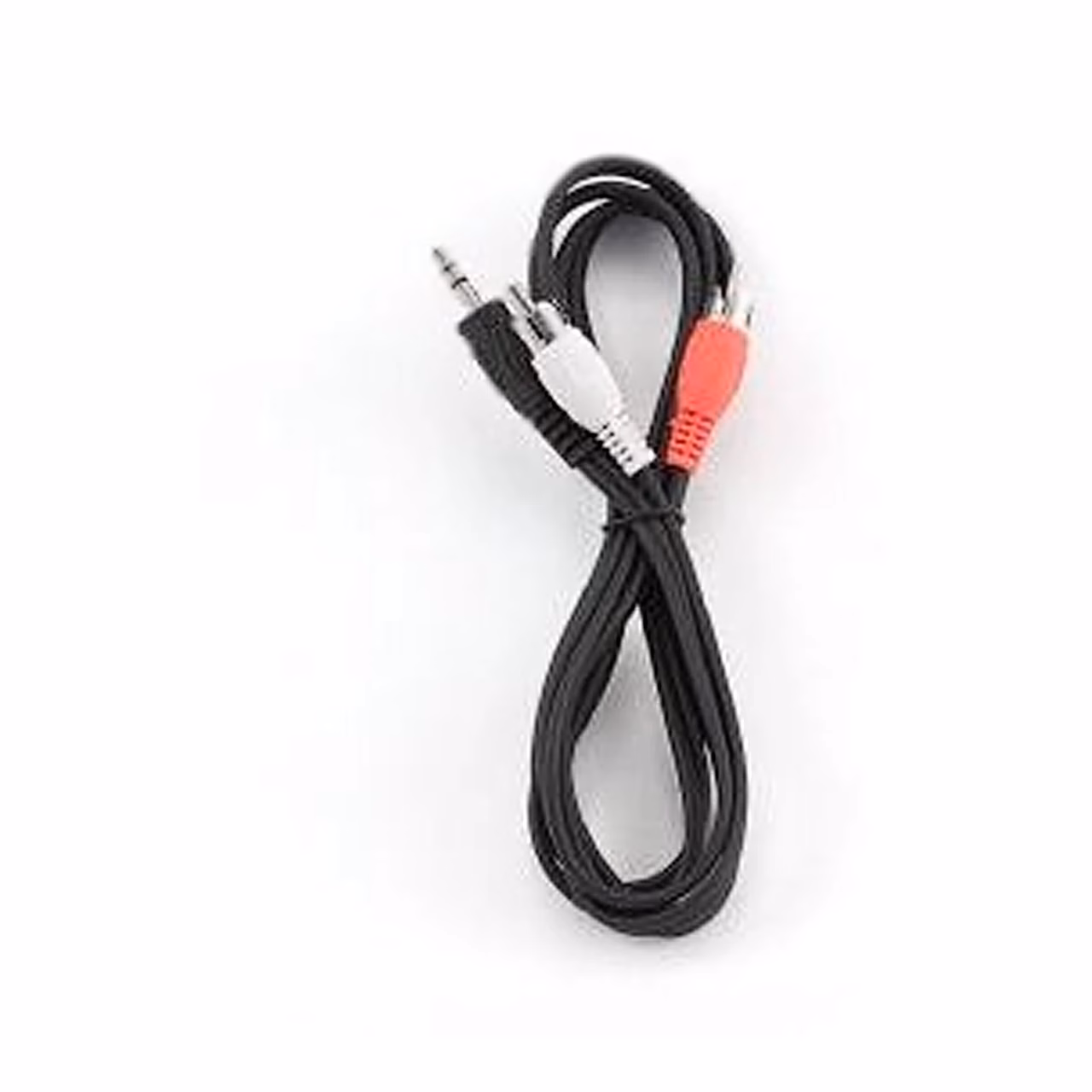 Kerra keeratud must Cablexpert CCA-458 helikaabel 3,5 mm ja RCA-pistikutega