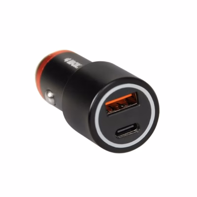 iBox ICC20 60W USB-C/USB-A autolaadija kiirlaadimisega, must, LED-indikaator, nutitelefonidele, tahvelarvutitele ja nutikelladele