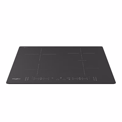 Must Whirlpool WB B8360 NE BM induktsioonpliidiplaat nelja keedualaga eestvaates