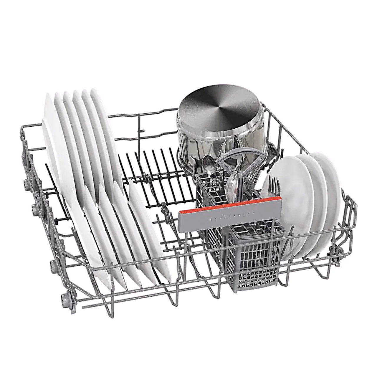 Bosch SMU4HMW02S alumine korv taldrikute, poti ja söögiriistakorviga