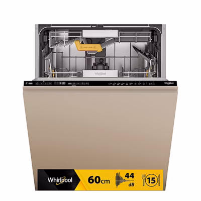 Integreeritav nõudepesumasin Whirlpool WH8IC15B4M6LHC0 mööbliuksega, uks veidi avatud
