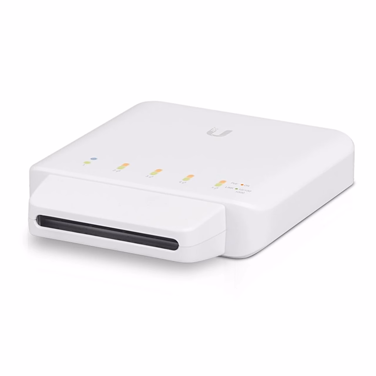 UniFi Switch Flex pordikattega nurga alt vaadatuna