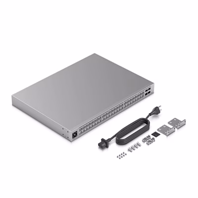 Võrgulüliti Ubiquiti Pro Max 48 koos toitejuhtme ja räkikinnitustega
