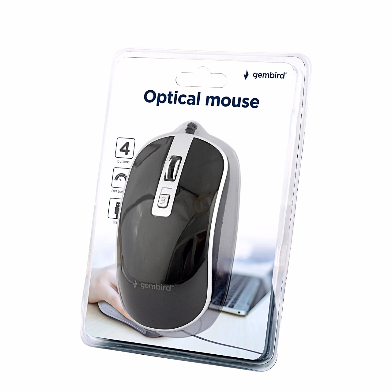 Optiline hiir Gembird MUS-4B-06-BS müügipakendis