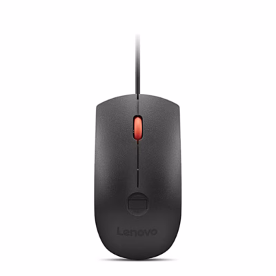 Must juhtmega hiir Lenovo Fingerprint Biometric USB Mouse Gen3 otse pealt punase kerimisrattaga