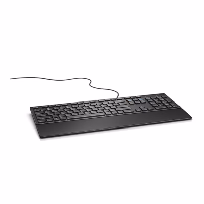 Must juhtmega klaviatuur Dell KB216 kaldvaates eest vasakult