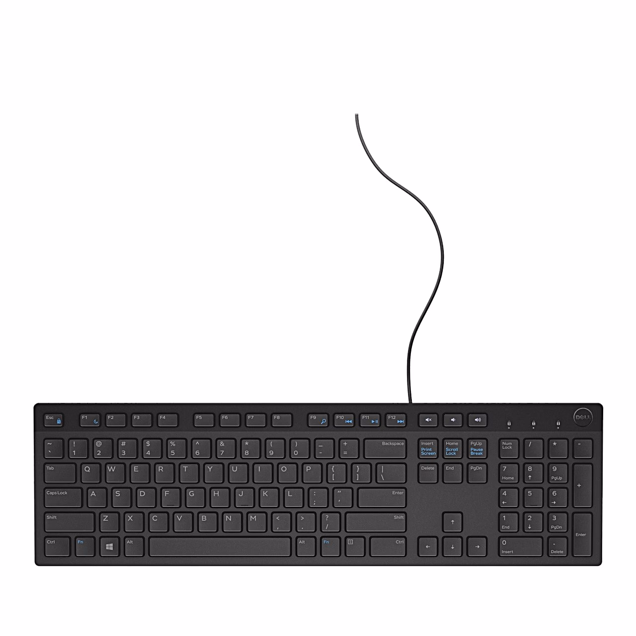 Dell KB216 klaviatuuri külgprofiil vasakult