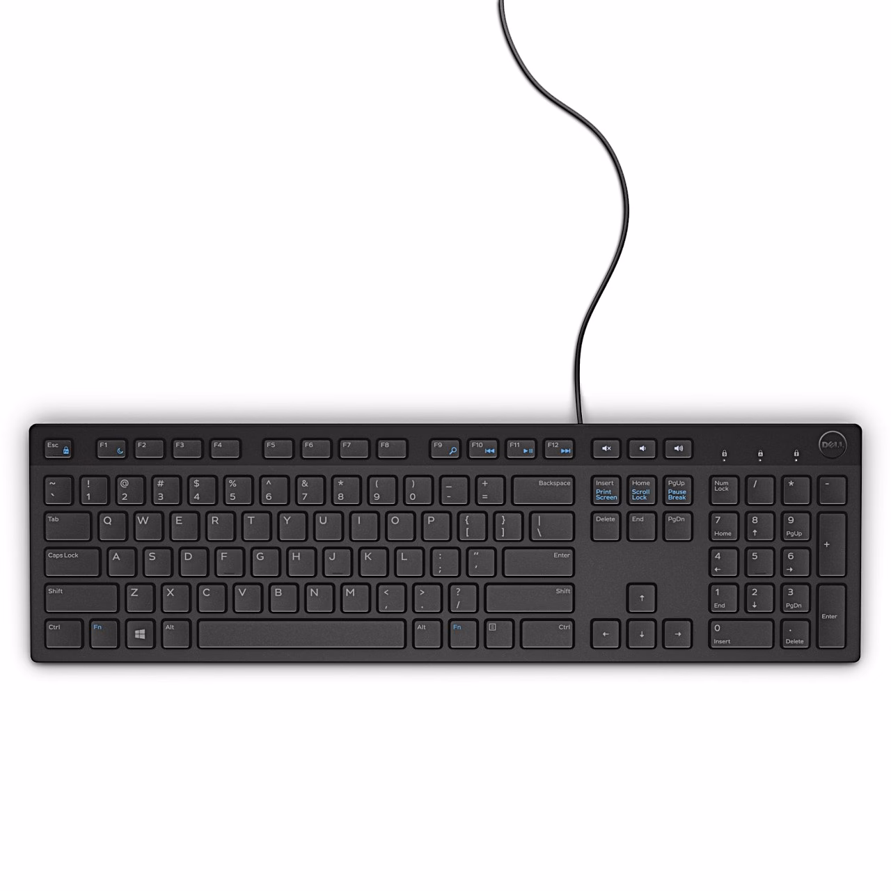 Dell KB216 klaviatuur nurga alt, kaabel kulgeb taha