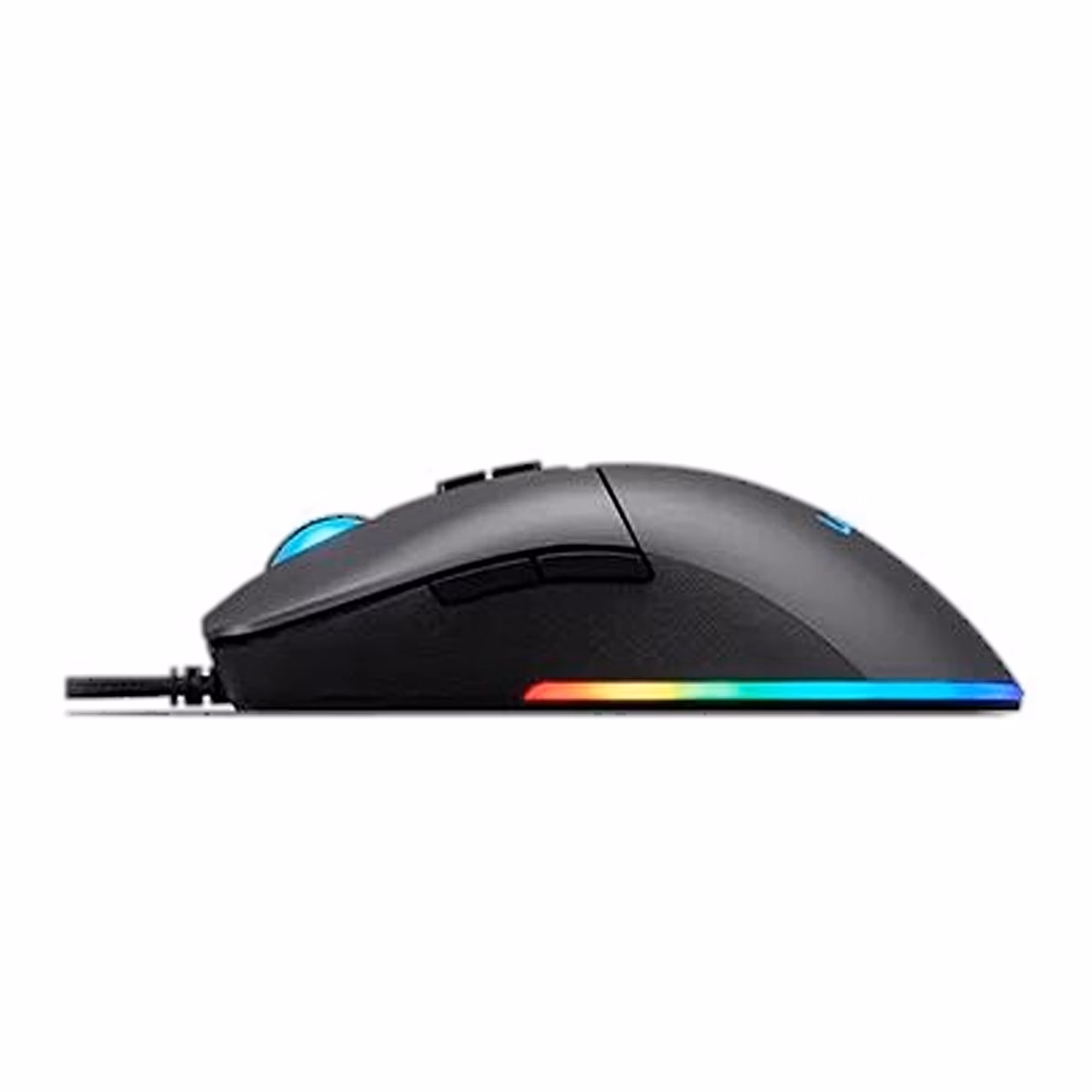 Lenovo M210 RGB mängurihiire profiil küljelt koos kaabliga