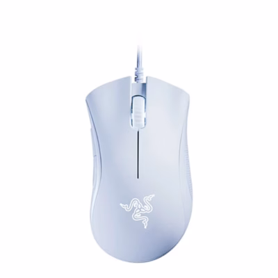 Juhtmega mängurihiir Razer DeathAdder Essential valge, pealtvaade