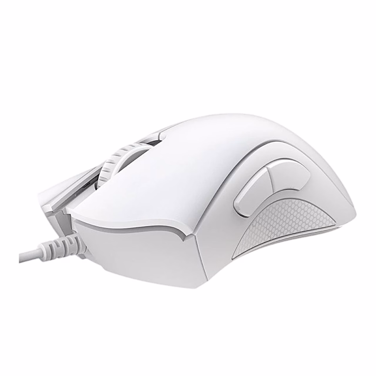 Valge Razer DeathAdder Essential vasakult, kaks külgnuppu