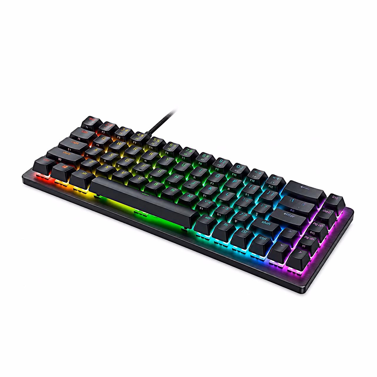 Razer Huntsman V3 HE Mini 65% klaviatuur nurga alt koos USB-kaabliga