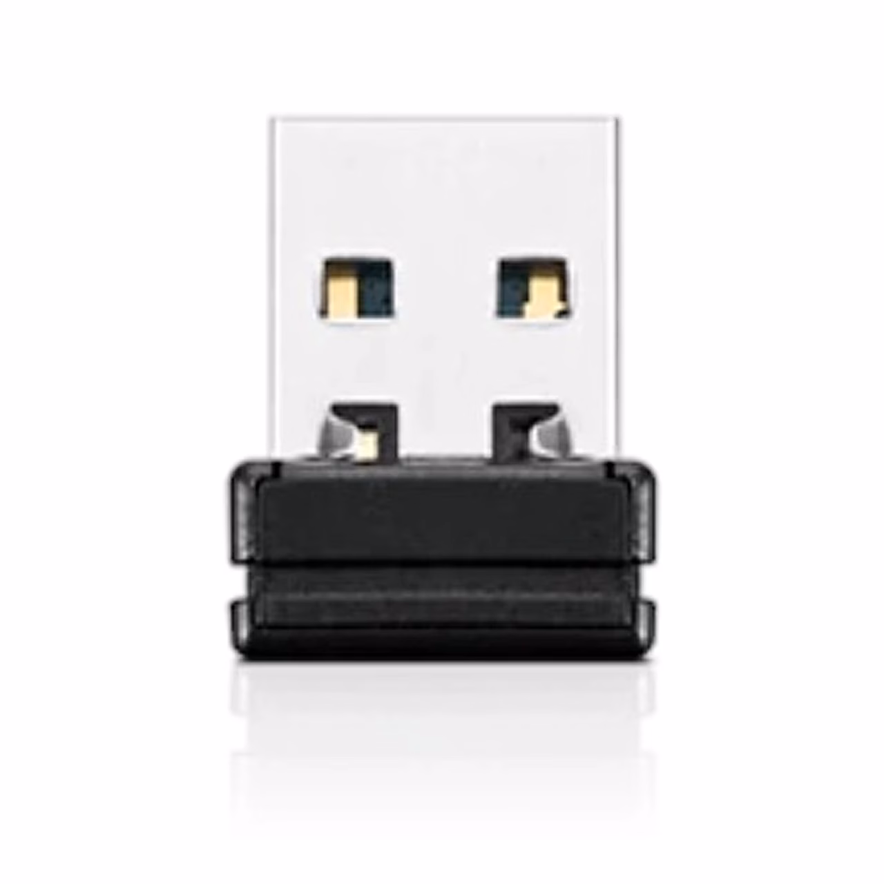 Lenovo 2,4 GHz USB-vastuvõtja must korpus ja USB-A-pistik eestvaates