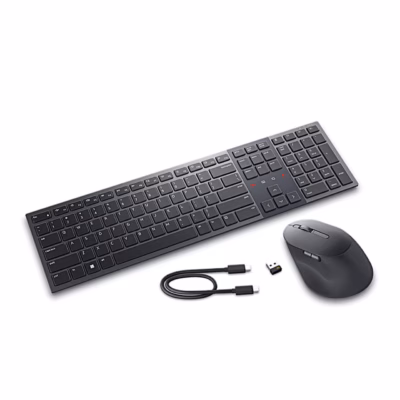 Dell KM900 klaviatuur, hiir, USB-C-kaabel ja USB-vastuvõtja