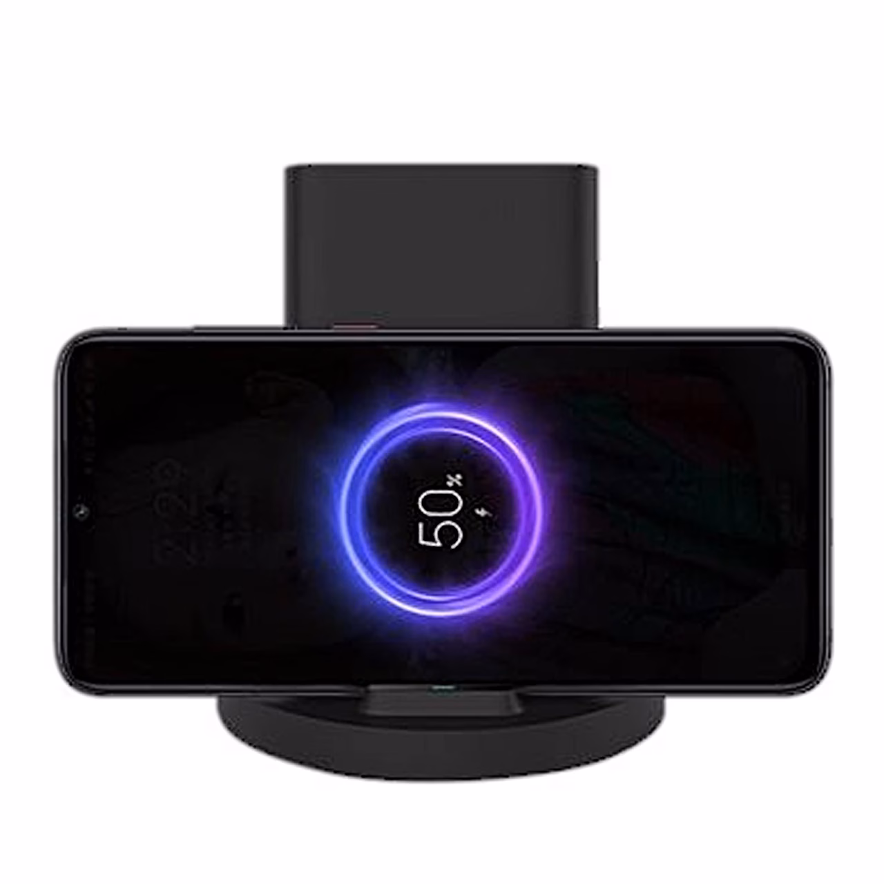 Pikali asendis laadiv telefon Xiaomi WPC02ZM laadimisalusel