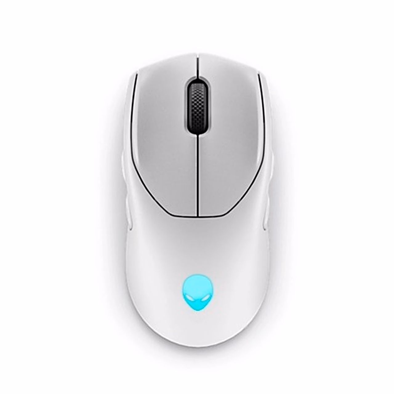 Mängurihiir Alienware AW720M otse ülalt, kerimisratas ja valgustatud logo