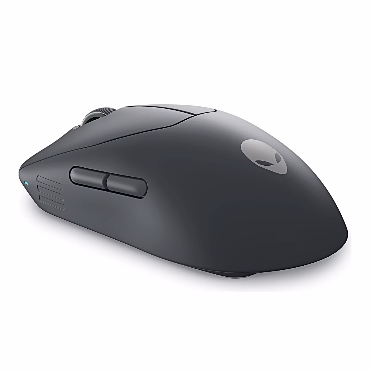 Dell Alienware Pro külgvaates kahe külgnupuga viltu tagant