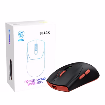 MSI FORGE GM340 Wireless karp ja must hiir punaste külgnuppudega