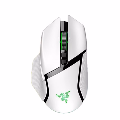 Juhtmevaba mängurihiir Razer Basilisk V3 Pro valges toonis ülalt, väike vaade