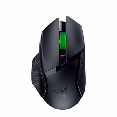 Juhtmevaba mängurihiir Razer Basilisk V3 X HyperSpeed ülalt, roheline kerimisratas