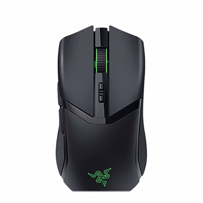 Razer Cobra Pro ülaltvaade, keskel roheline Razeri logo