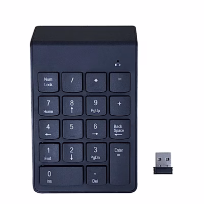 Juhtmevaba numbriklaviatuur Gembird KPD-W-02 pealtvaates koos USB-nanovastuvõtjaga