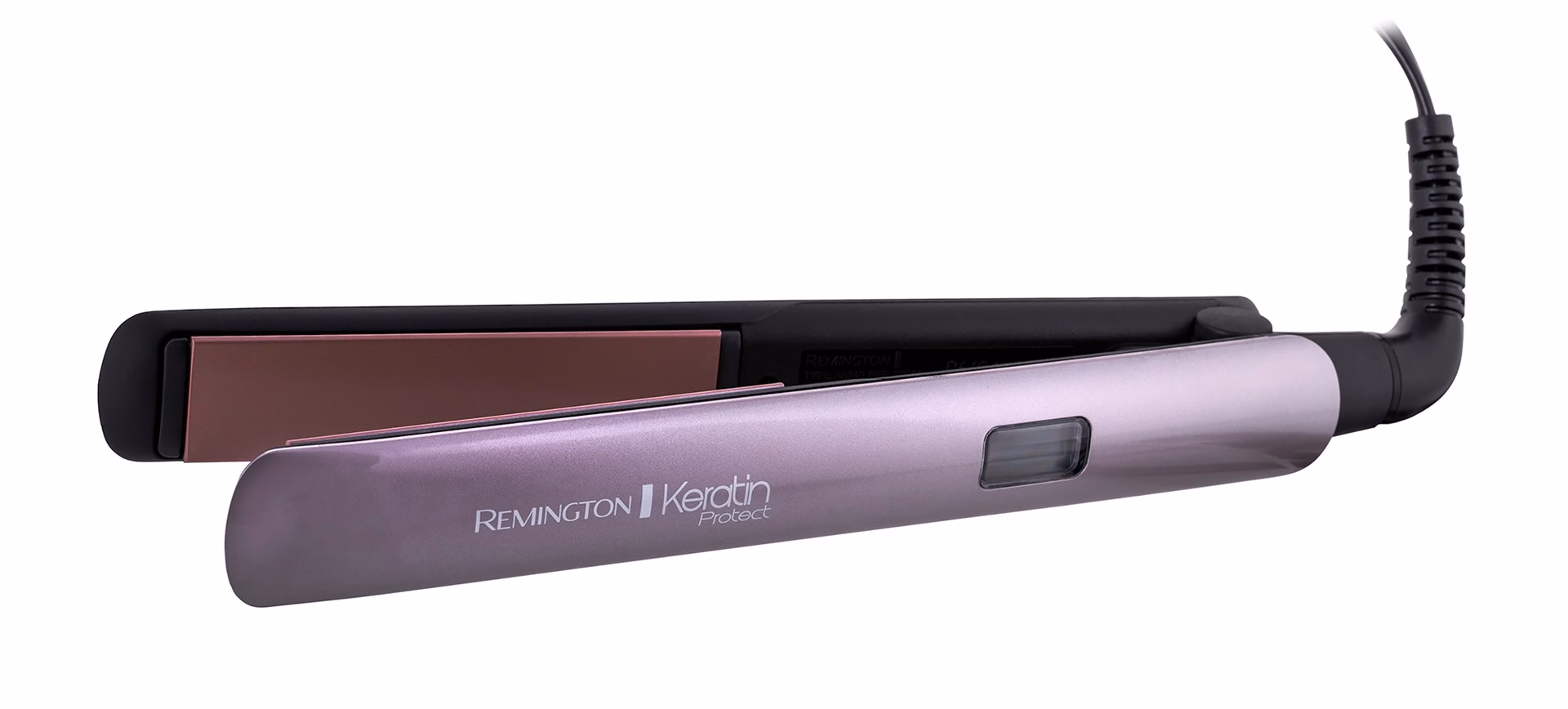 Juuksesirgendaja Remington Keratin Protect S8540 suletult, ekraan korpusel