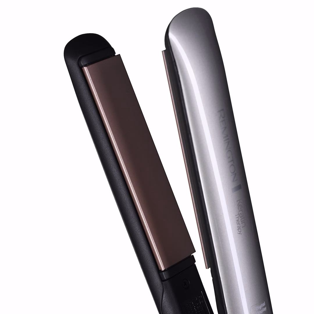 Juuksesirgendaja Remington S8590 plaatide lähivaade nurga alt