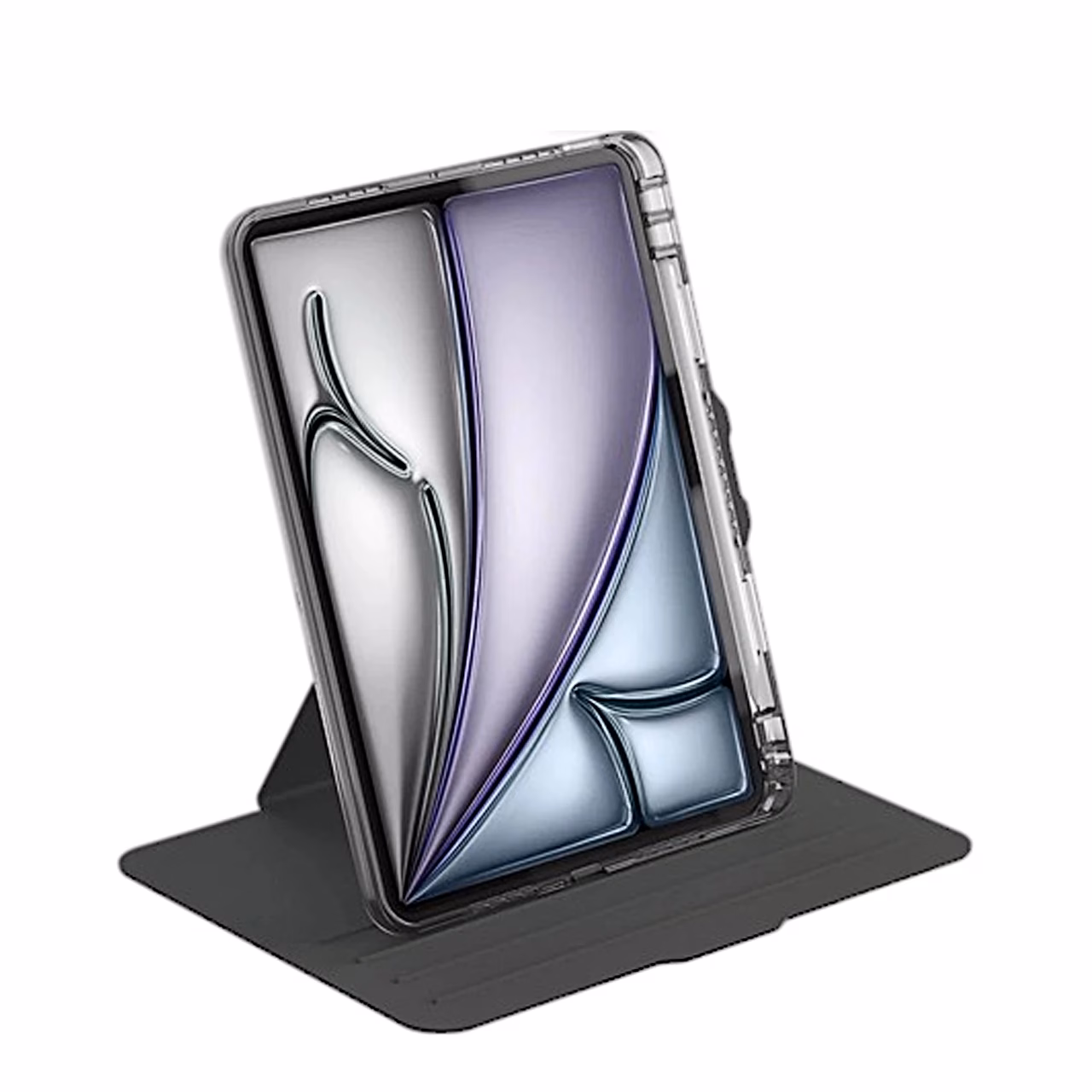 Targus VersaVu ümbris alusena, iPad Pro püstasendis läbipaistvas raamis