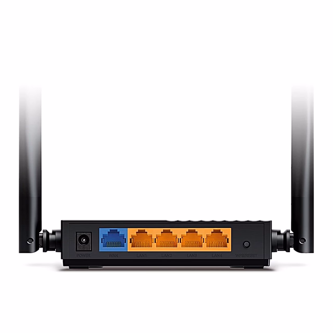 TP-Link Archer C64 tagapaneel toitepesa, sinise WAN-pordi ja nelja LAN-pordiga