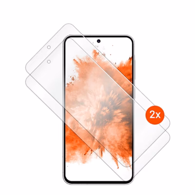 Kaks läbipaistvat kaitseklaasi FIXED Samsung Galaxy A37 5G ekraani kohal