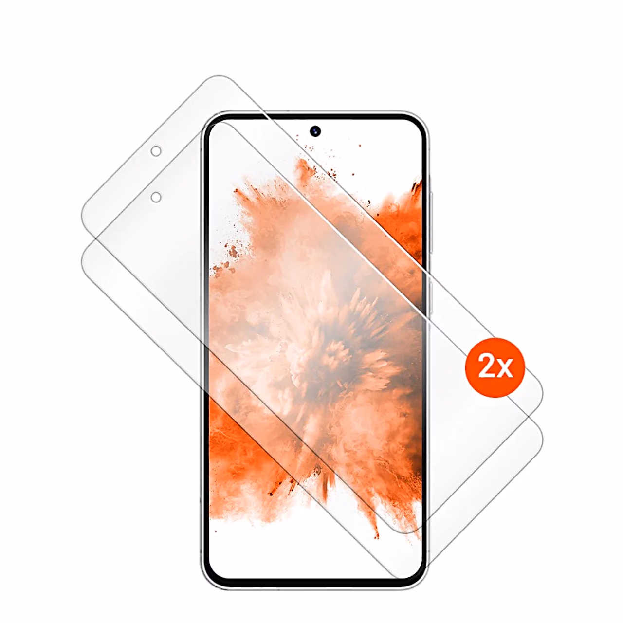 Kaks läbipaistvat kaitseklaasi FIXED Samsung Galaxy A37 5G ekraani kohal