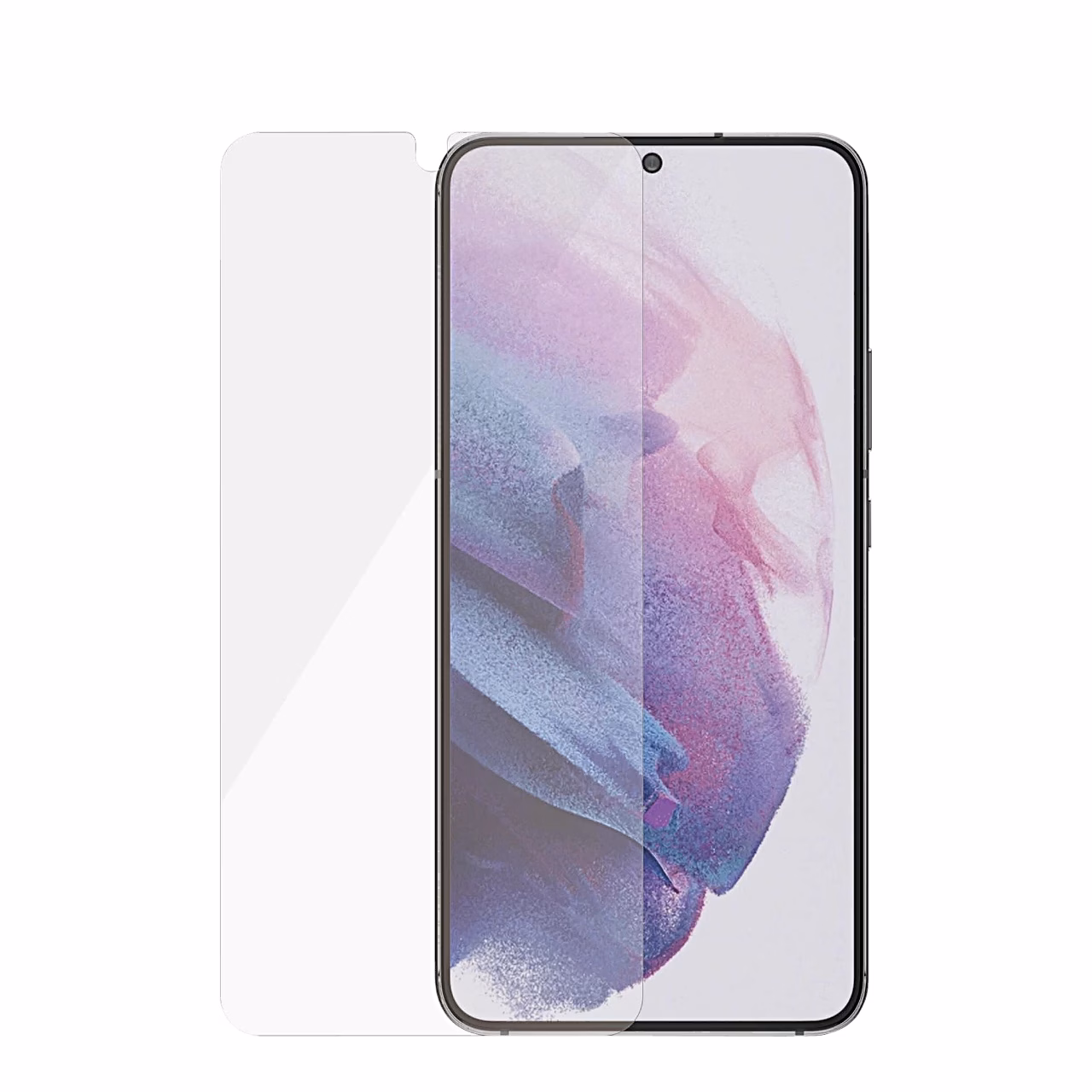 Karastatud klaas PanzerGlass Galaxy S22 telefoni ees, eestvaade
