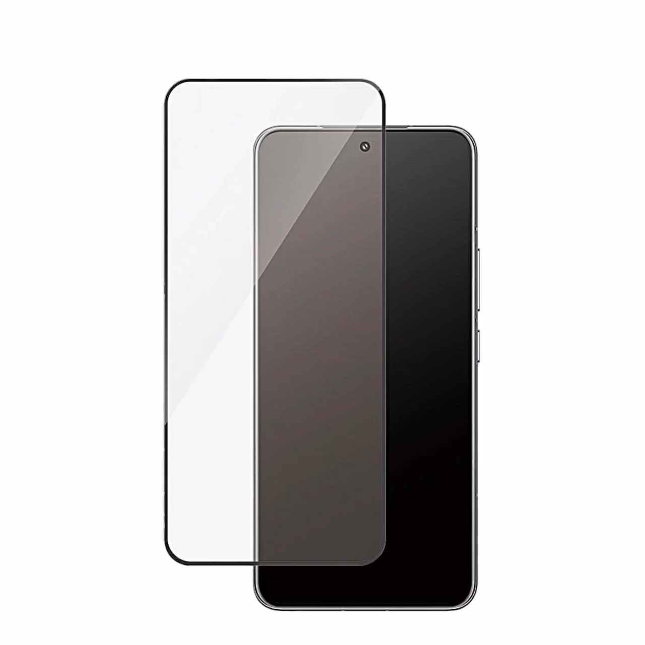 Musta raamiga läbipaistev kaitseklaas Xiaomi 15T Pro ekraani kohal
